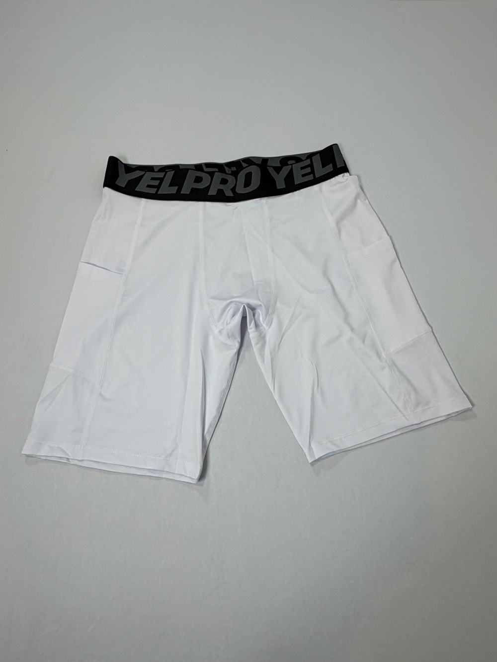 YELPRO Athletic Compression Boxer Shorts in White Large
